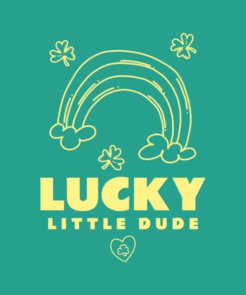 T Shirt Design Template Featuring A Rainbow Doodle For St. Patrick's Day