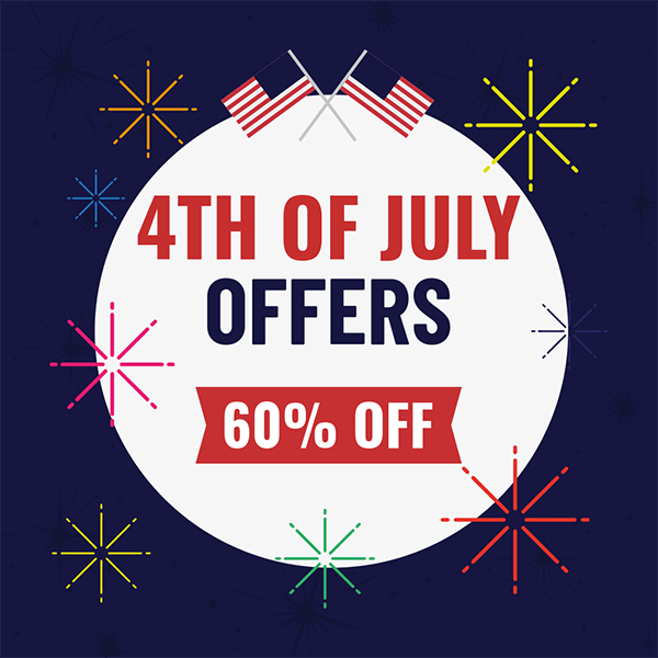 Banner Design Template With A 4th Of July Discount Offer