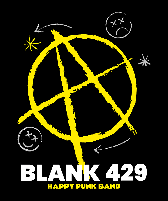 Blink 182 Inspired Themed T Shirt Design Template Featuring A Punk Style
