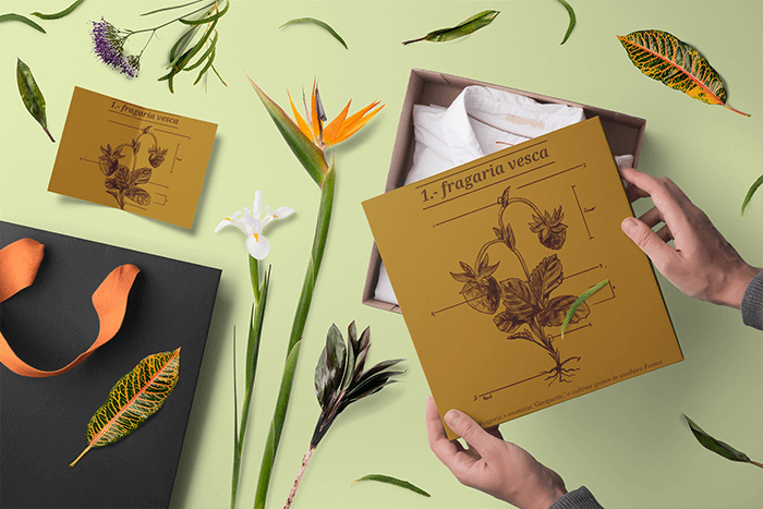 Box Mockup Featuring Flowers And A Greeting Card