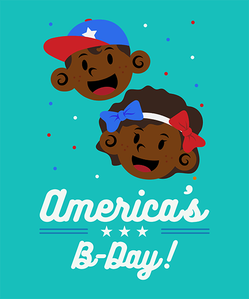 Children Themed T Shirt Design Template To Celebrate The 4th Of July