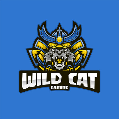 Gaming Logo Maker Featuring A Wild Cat With A Samurai Helmet