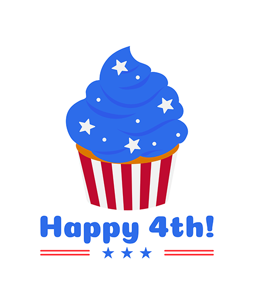 Illustrated T Shirt Design Maker Featuring A 4th Of July Theme With A Cupcake Graphic