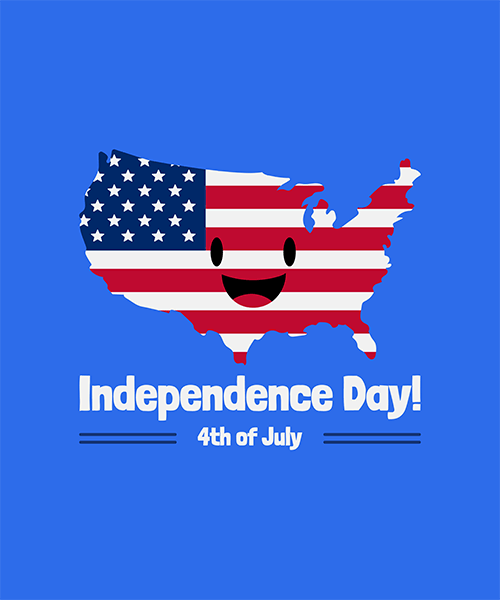 Kids T Shirt Design Generator To Celebrate Independence Day Featuring A Cute United States Map