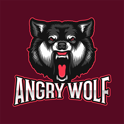 Logo Template Featuring An Aggressive Wild Wolf Graphic