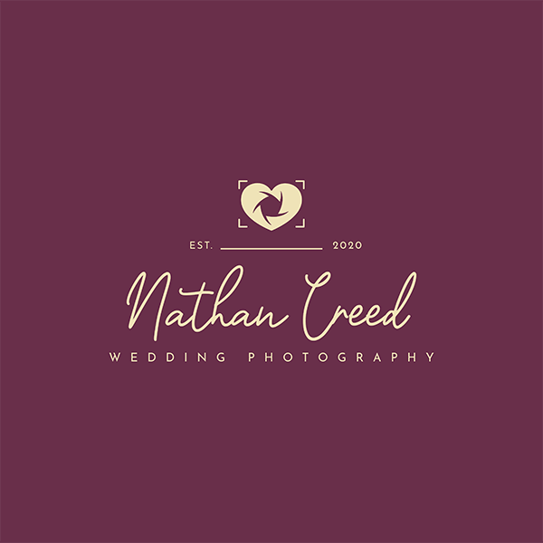 Online Logo Maker With A Heart Symbol For A Wedding Photography Service