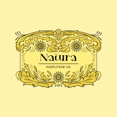 Organic Logo Template For A Cooking Oil Featuring Sunflower Graphics 5422c