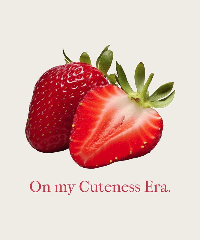 Quote T Shirt Design Generator With Strawberry Graphics In A Coquette Style