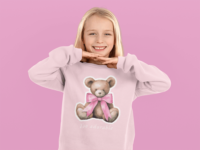 Sweatshirt Mockup Featuring A Cute Smiling Girl