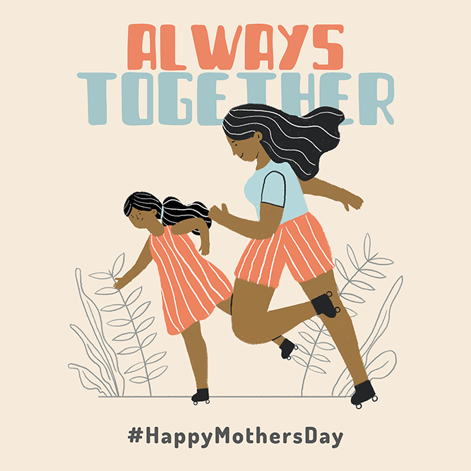 T Shirt Design Maker Featuring An Illustration Of A Mom And Her Daughter Having Fun Together