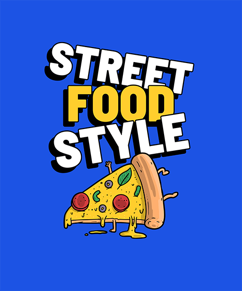 T Shirt Design Template With A Breakdancing Pizza Illustration