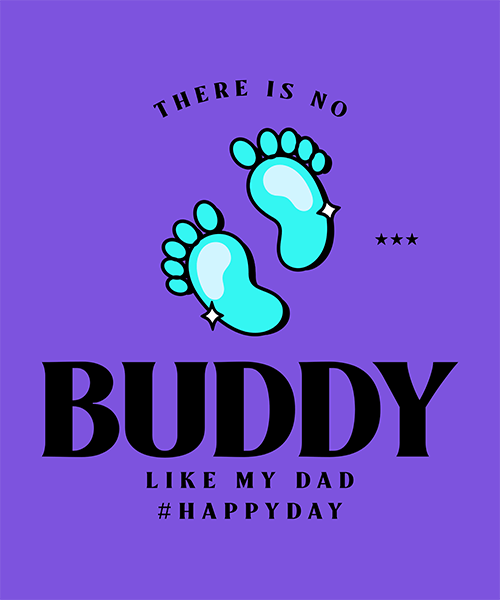 T Shirt Design Template With Baby Footprints For A Father S Day Celebration