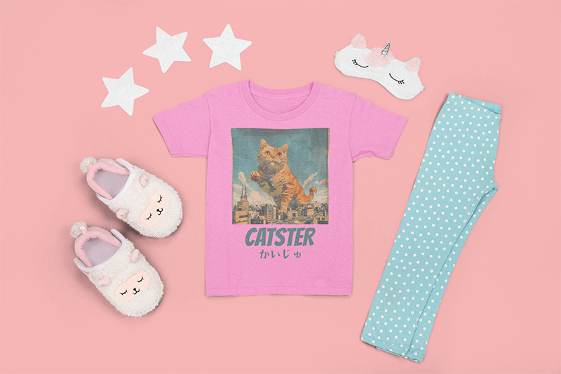 T Shirt Mockup Featuring A Pajama Outfit For Kids