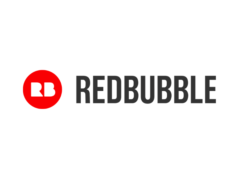 A White Background Showcasing The Redbubble Logo, Included In The List Of The 15 Best Print On Demand Websites For 2024