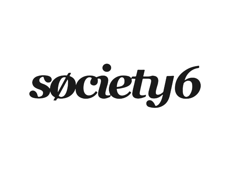 A White Background Showcasing The Society6 Logo, Included In The List Of The 15 Best Print On Demand Websites For 2024