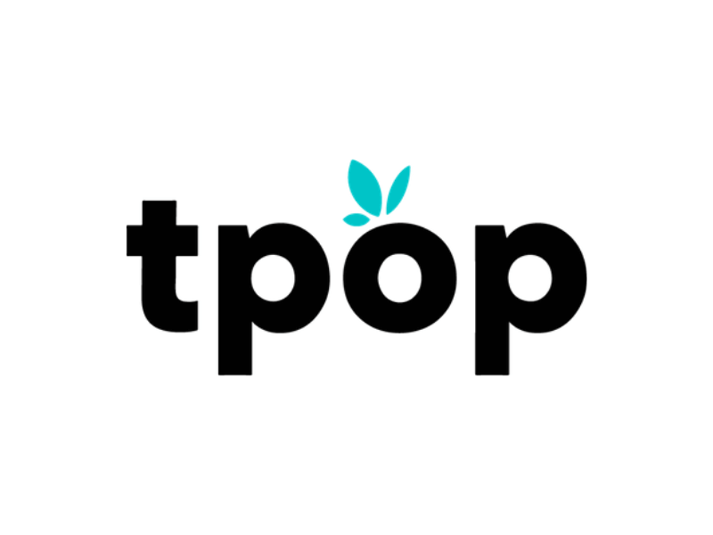 A White Background Showcasing The Tpop Logo, Included In The List Of The 15 Best Print On Demand Websites For 2024