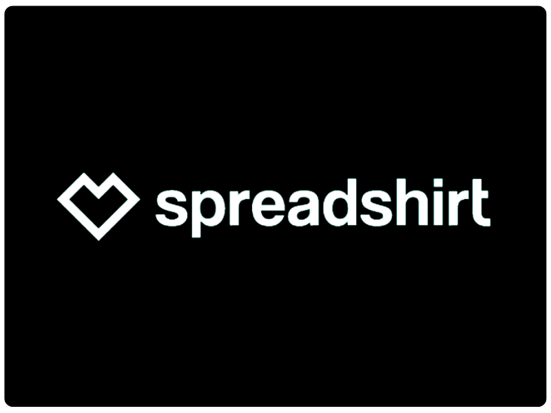 The Spreadshirt Logo Displayed Against A Black Backdrop, Featured Among The Top 15 Print On Demand Websites For 2024.png