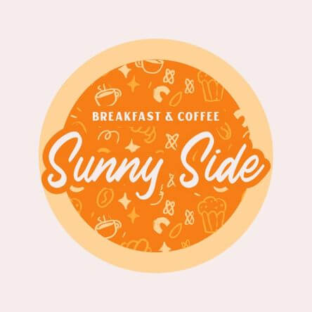 Coffee Themed Sticker Design Template Featuring Dessert Graphics