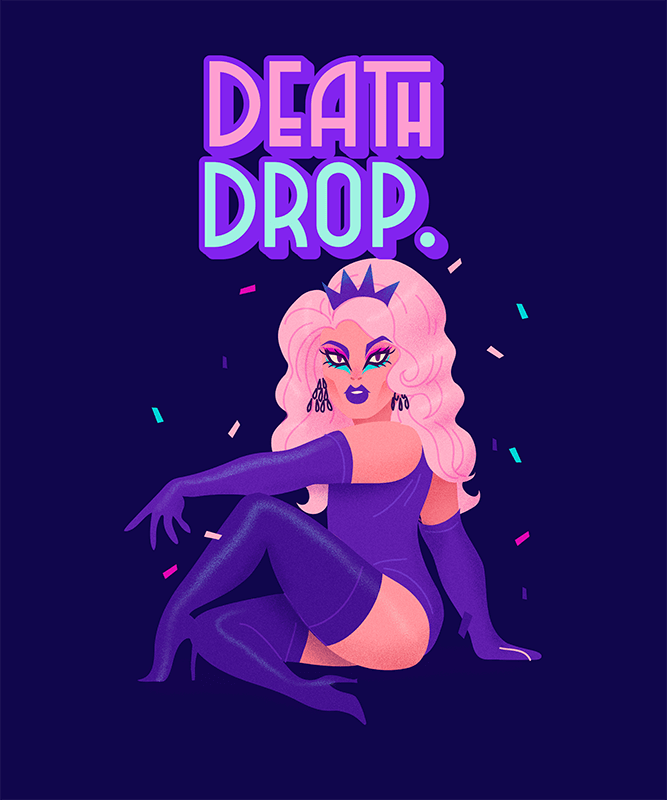 T Shirt Design Generator Featuring A Posing Drag Queen With A Tiara