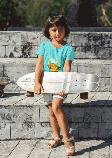T Shirt Mockup Featuring A Little Girl With A Skateboard M6112 R El2
