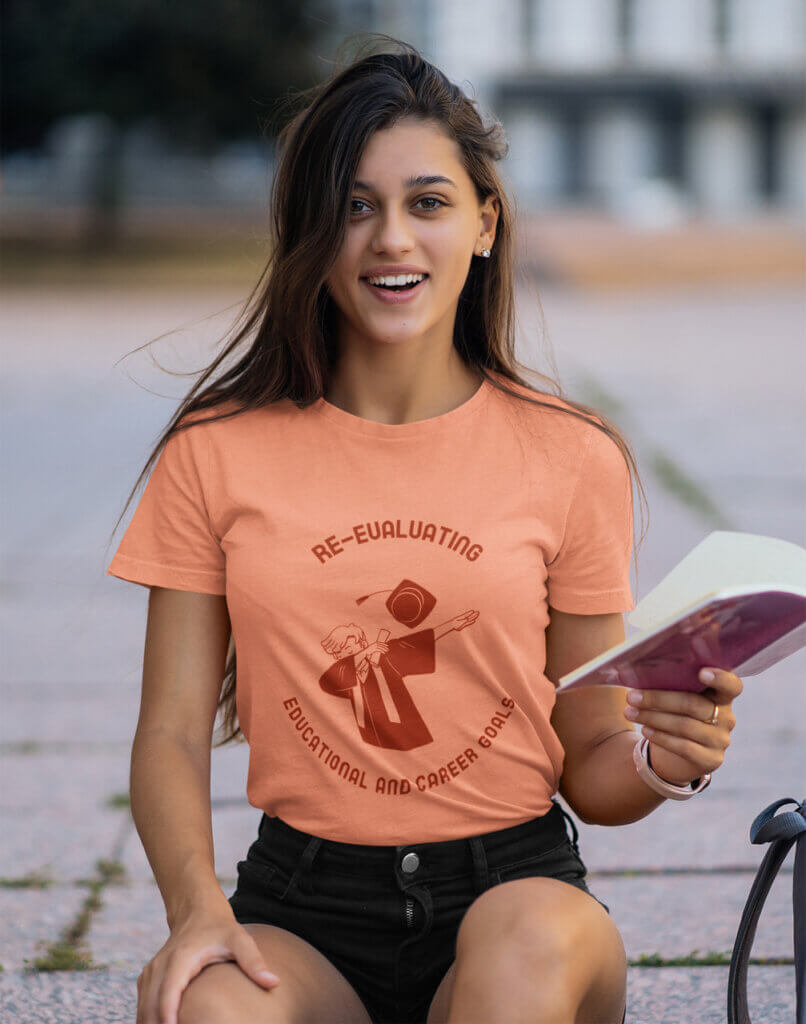 T Shirt Mockup Featuring A Long Haired Female Student M2790r El2 Easy Resize.com