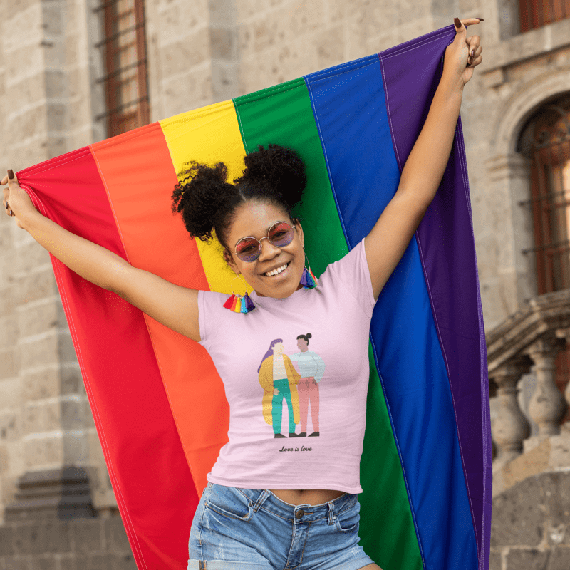 female rainbow gay pride shirt