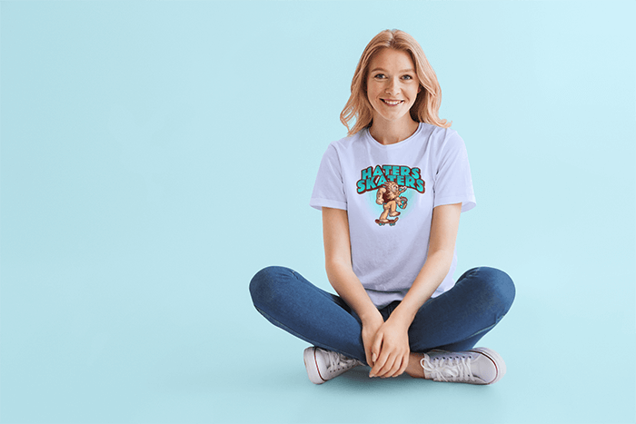 Crewneck T Shirt Mockup Of A Woman Sitting At A Studio 34334 R El2