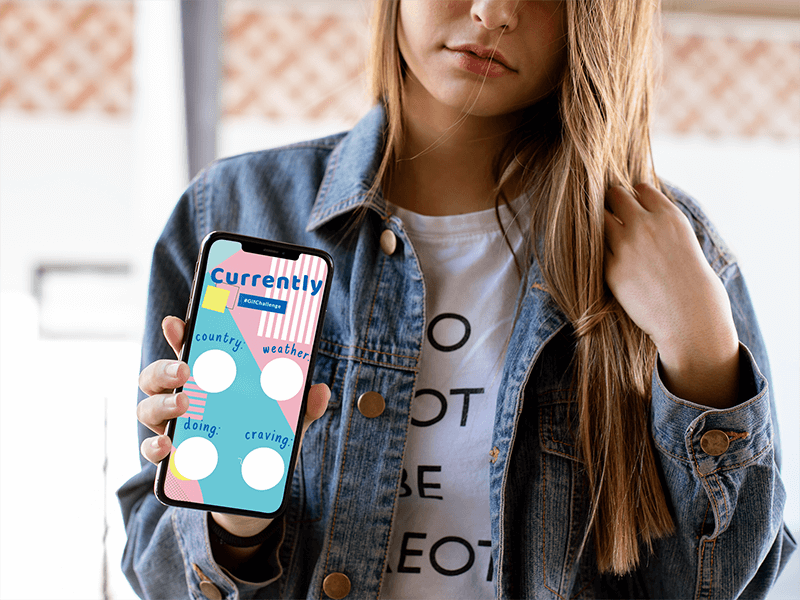 Iphone Xs Max Mockup Of A Blonde Girl With A Denim Jacket