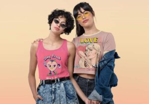Summer Mockup Of Two Cool Women Wearing A Tank Top And A Ringer Tee