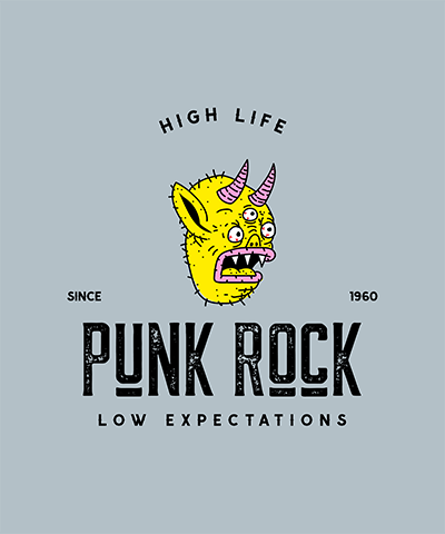 Punk T Shirt Design Template With A Monster Graphic