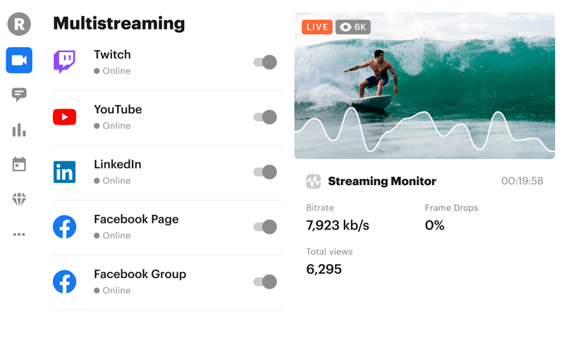 Restream Multistreaming Views