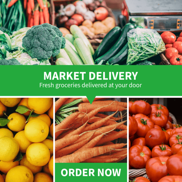 Ad Banner Template Featuring A Market Delivery Offer