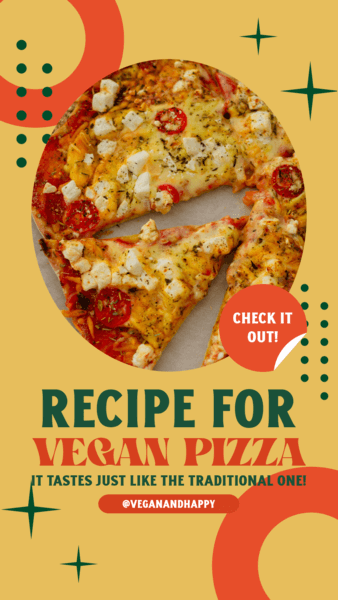 Instagram Story Template With A Recipe For A Vegan Pizza