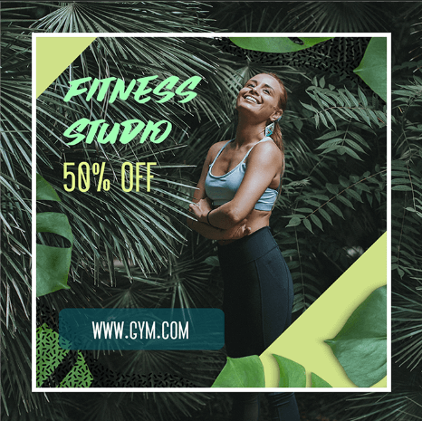 Fitness Ad Banner Maker With A Simple Frame