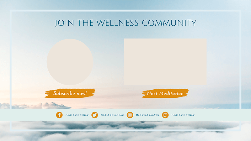 Youtube End Card Design Template For A Wellness Vlog