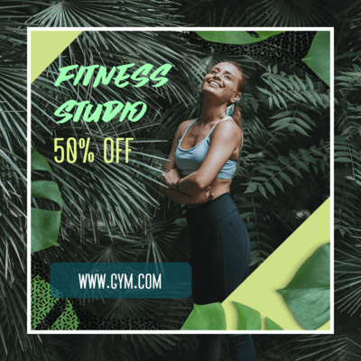 Fitness Ad Banner Maker With A Simple Frame