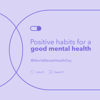 Instagram Post Template With Positive Habits For Good Mental Health