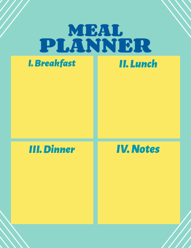 Notebook Planner Maker Featuring A Meals Tracking List
