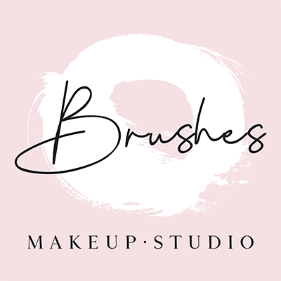 Logo Generator For A Makeup Studio With A Circular Brush Stroke Graphic