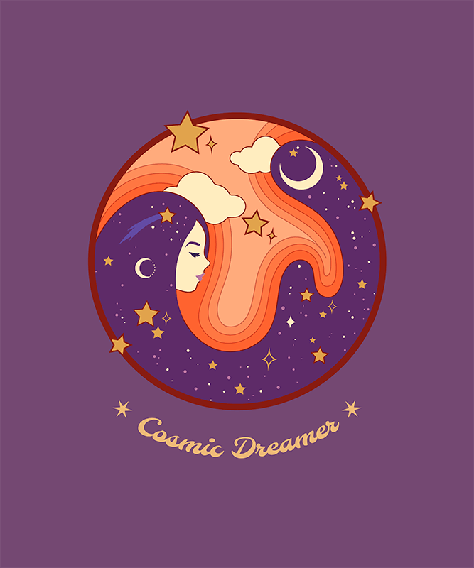 T Shirt Design Maker With A Retro Style Featuring A Cosmic Background