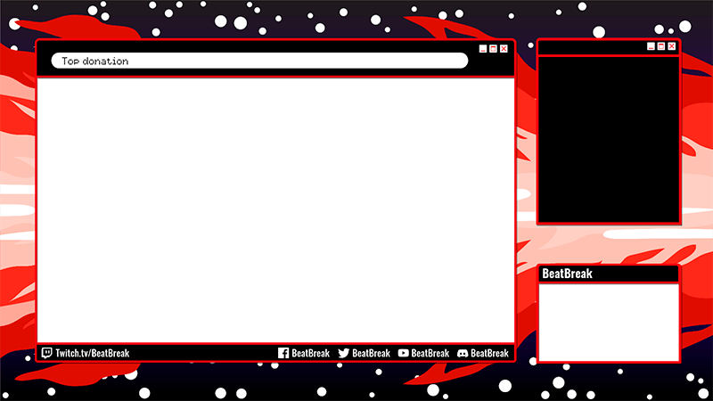 Gaming Twitch Overlay Template Featuring An Illustrated Space Background