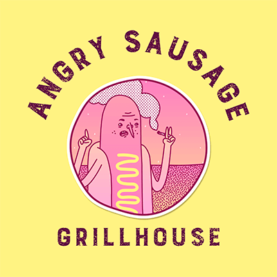 Grillhouse Logo Generator Featuring A Hot Dog Cartoon