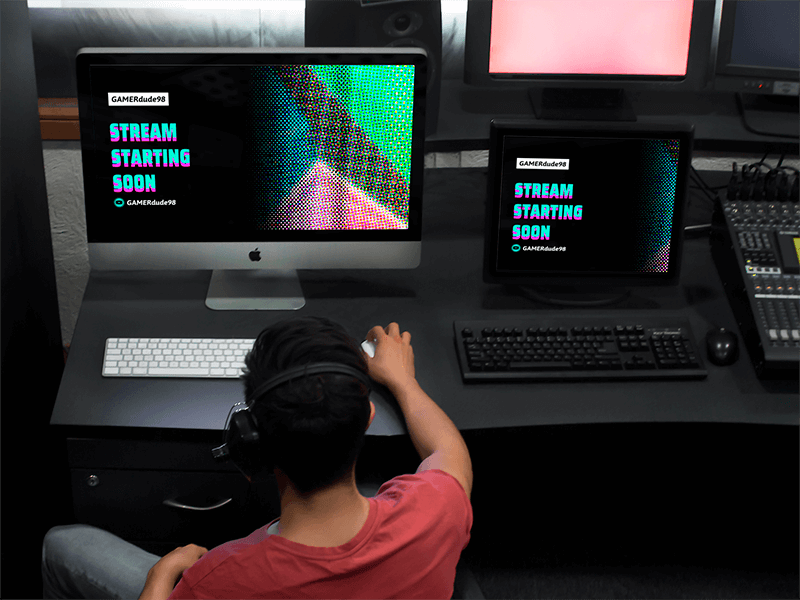 Imac And Pc Mockup Template At A Recording Studio