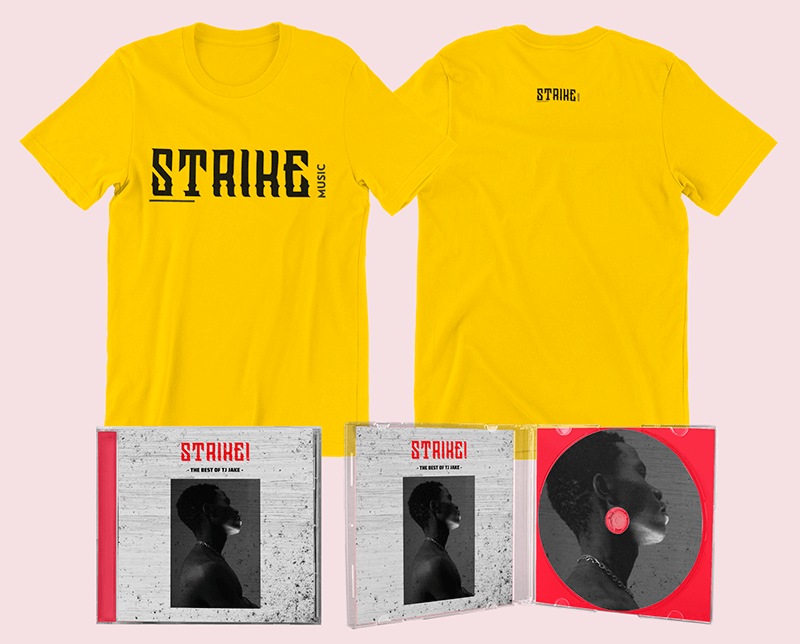 Merch Bundle Mockup Featuring Round Neck T Shirts And Cd Jewel Cases