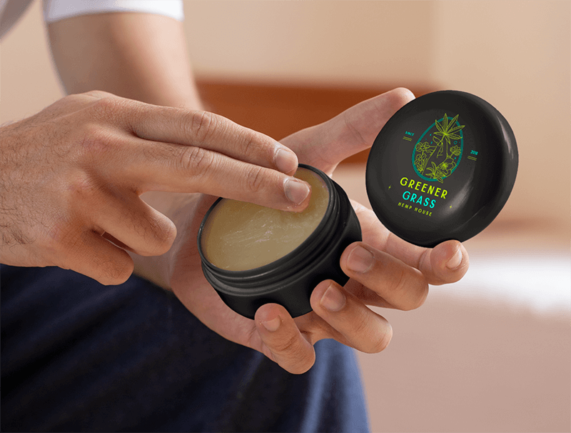 Mockup Featuring A Man Opening A Cannabis Infused Salve Jar 32113 (1)