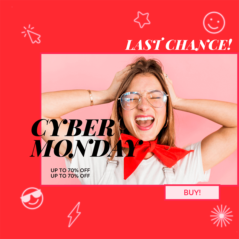 Ad Banner Template For A Flash Cyber Monday Sale Featuring A Photo
