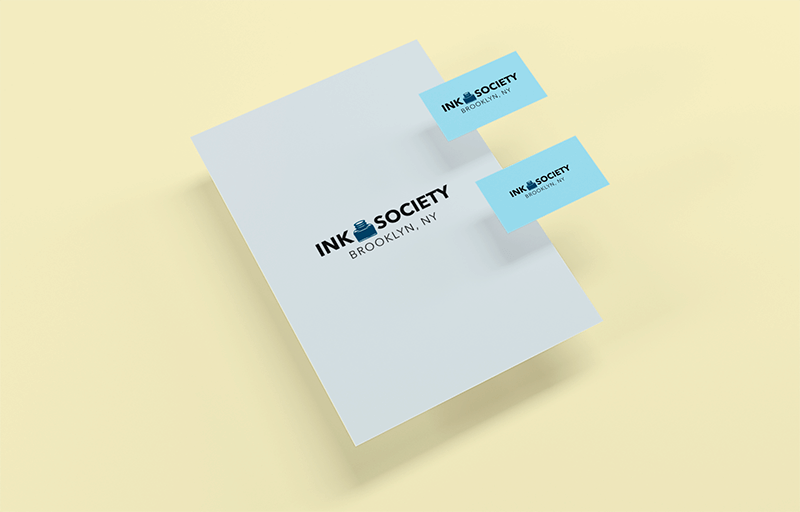 Mockup Featuring Two Business Cards Floating Over A Letterhead