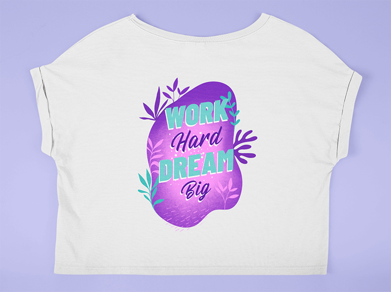 Mockup Of A Crop Top Crewneck Tee