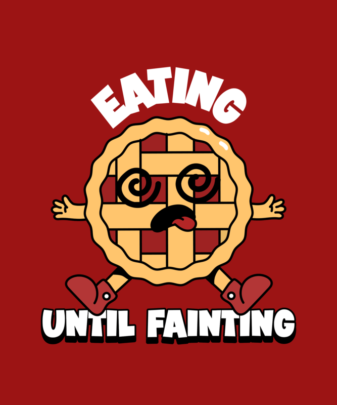 T Shirt Design Creator Featuring An Illustration Of An Unwell Pie