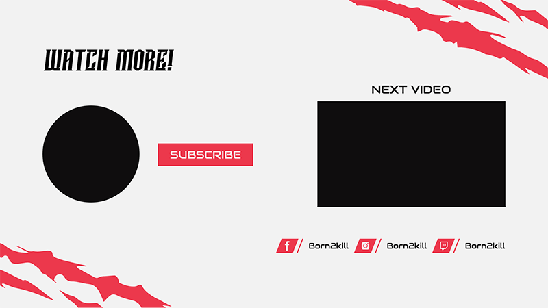 Youtube End Card Template With Video Panels